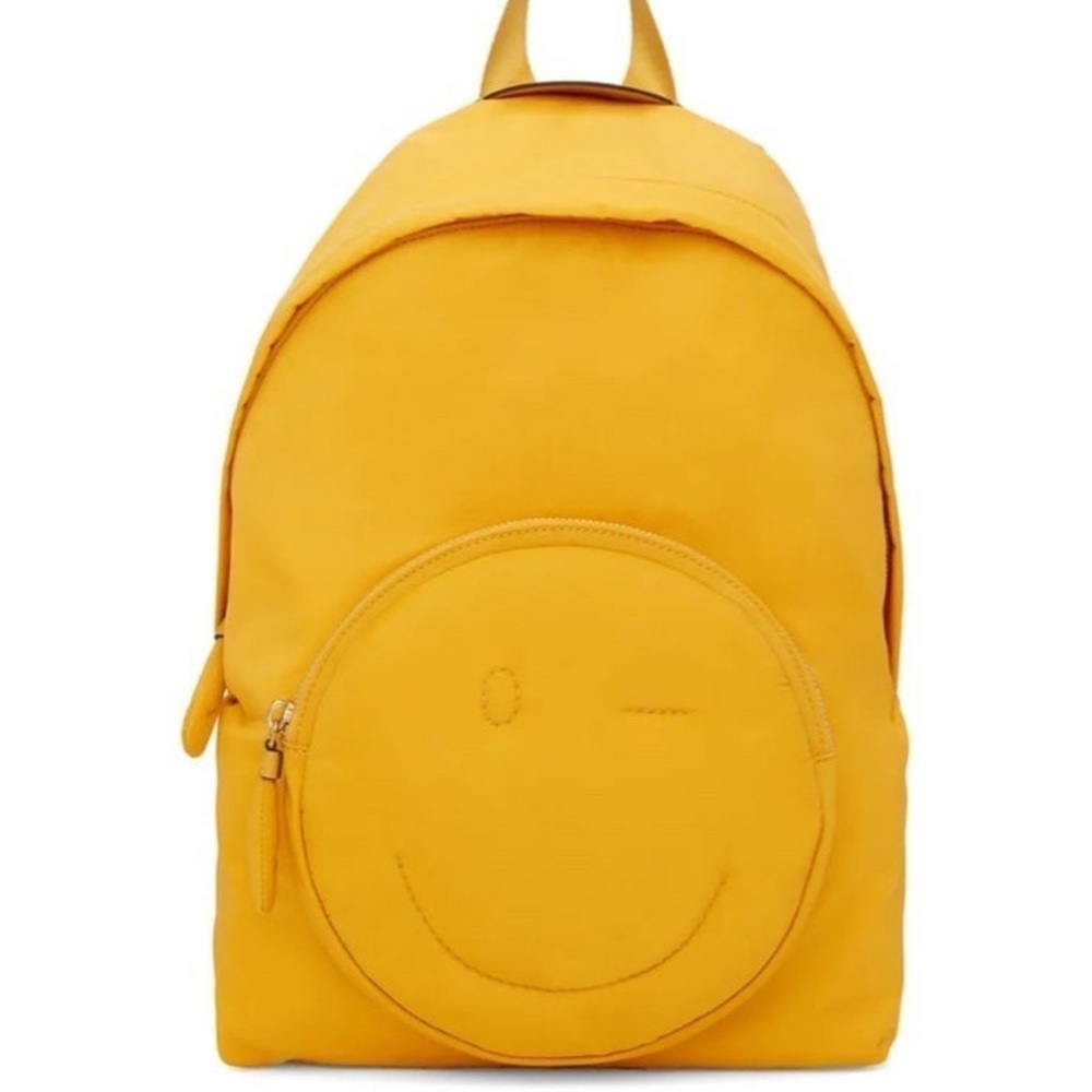 Yellow Backpack with Smiley Face